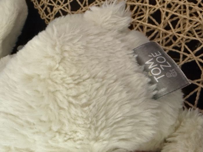 Doudou lapin blanc couronne argenté Tom & Zoé - photo numéro 5