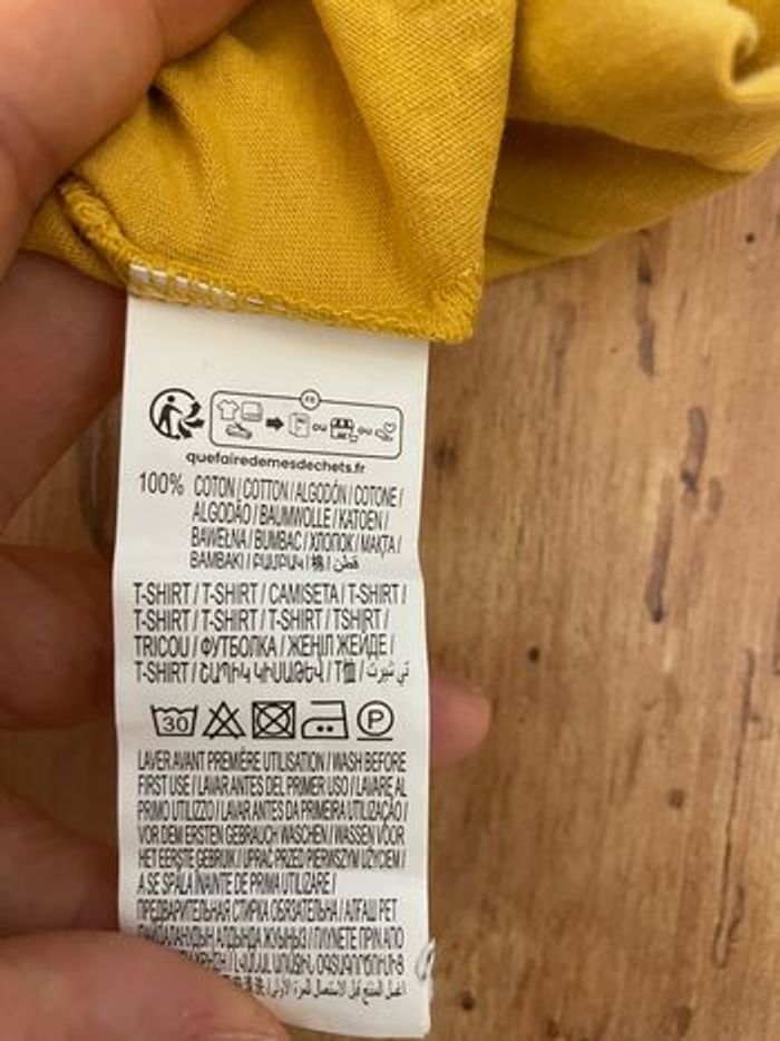 T-shirt manches longues jaune taille 3 mois - photo numéro 4