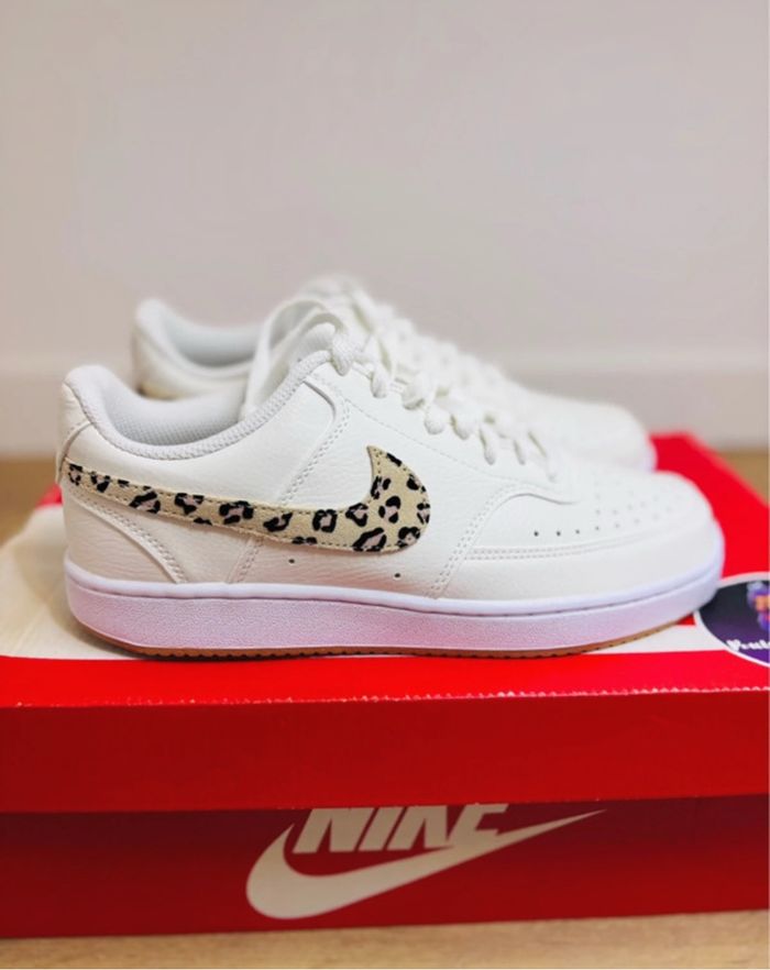 Nike Court Vision Leopard White Leather Taille 38.5 - photo numéro 2