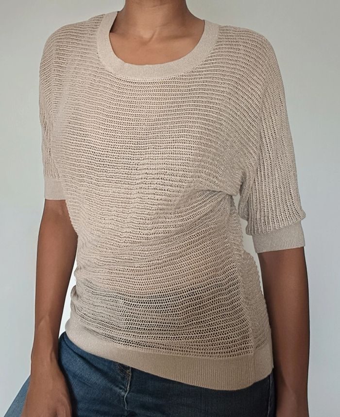 Pull beige / doré camaïeu TM - photo numéro 2