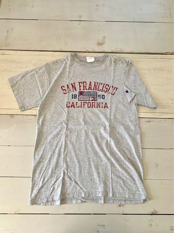 Tee shirt printed unisexe Champion vintage gris San Francisco California