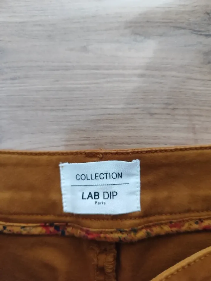 Pantalon droit Lab dip moutarde Taille S - Coupe élégante et confortable ! - photo numéro 3