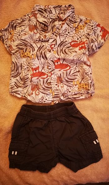 Ensemble chemise et short 12 mois
