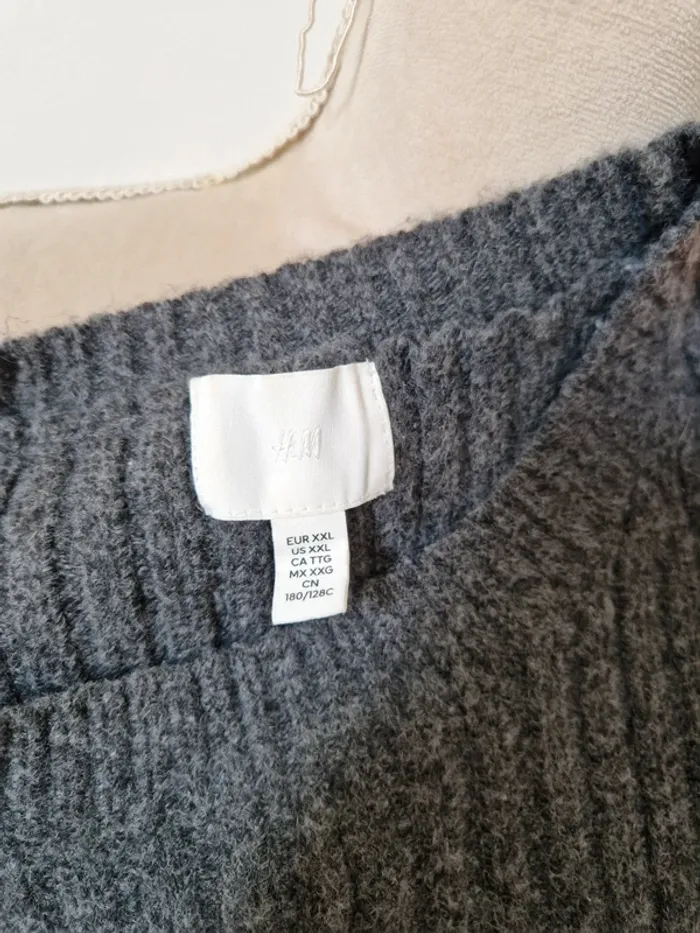 Robe pull évasée côtelé grise h&m taille xxl - photo numéro 5