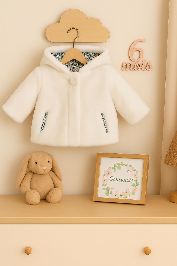 Doudoune réversible fleurie et fourrure et bandeau cheveux sergent major fille 6 mois 🎀 - photo numéro 9