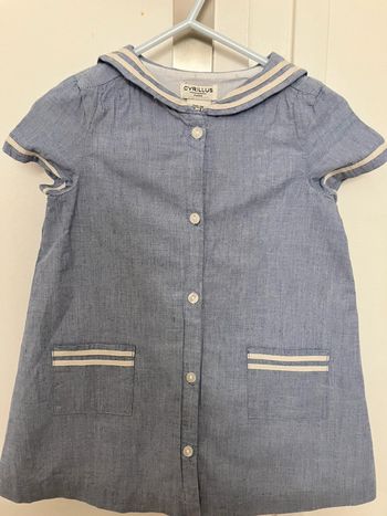 Robe chemise bleu col marin dos 24 mois fille Cyrillus