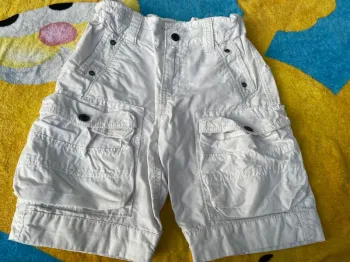 Bermuda Okaidi taille 6 coupe regular blanc