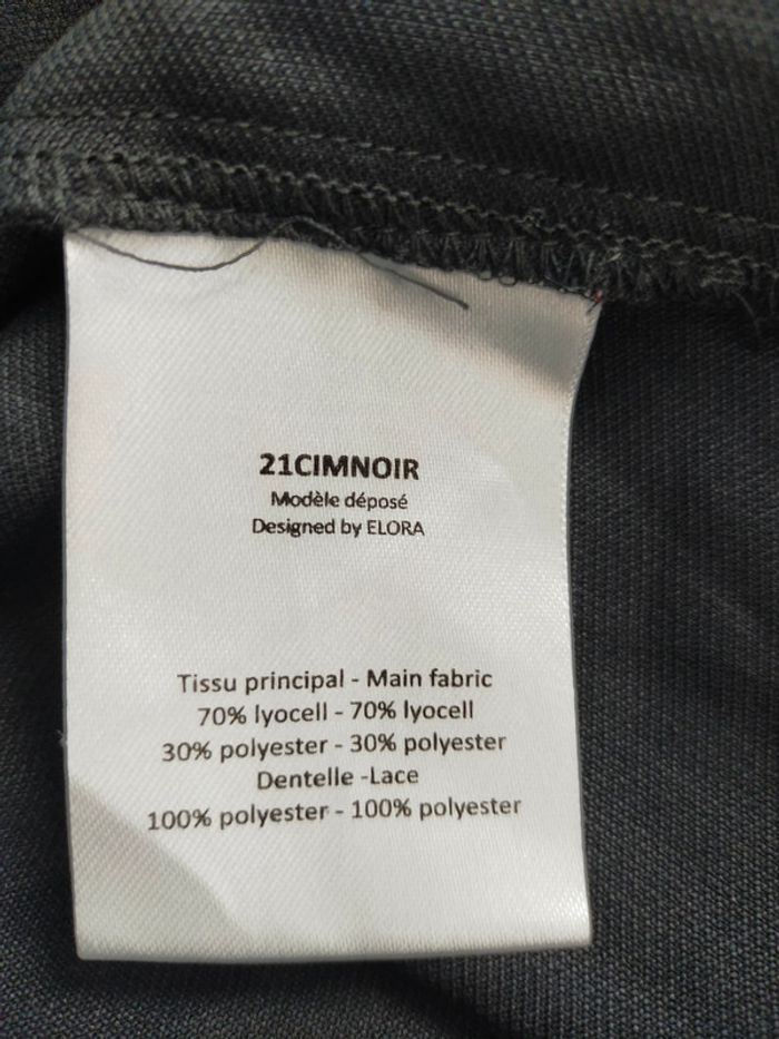 Blouse noire élégante à empiècements dentelle – Elora – Taille 42 - photo numéro 15