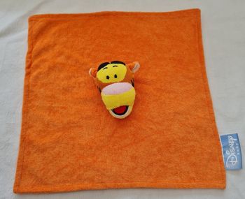 Doudou Tigrou carré plat éponge orange - Disney