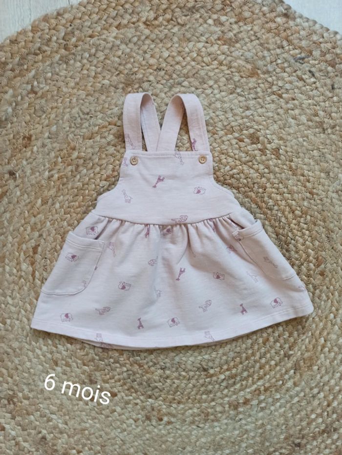 Robe salopette rose 6 mois