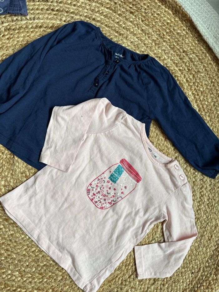 Lot tee shirt fille 18 mois
