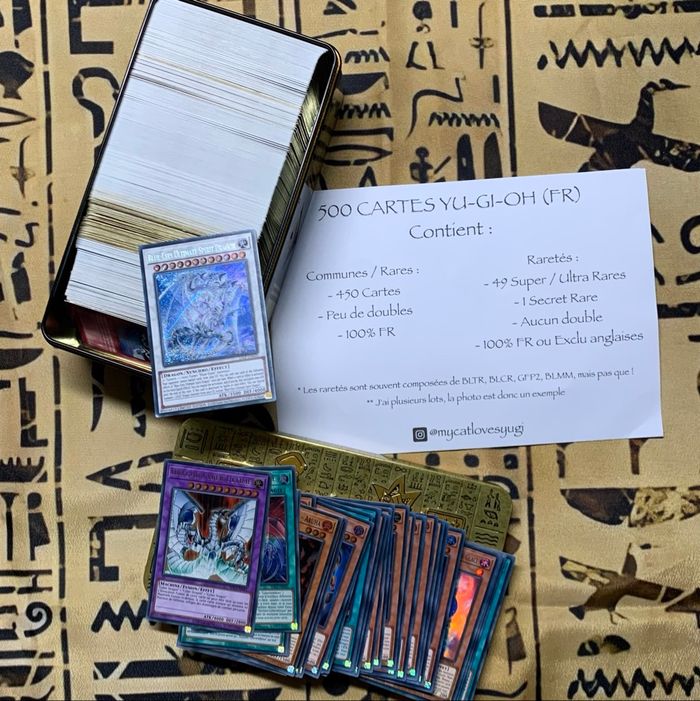 500 Cartes Yu-Gi-Oh avec Raretés
