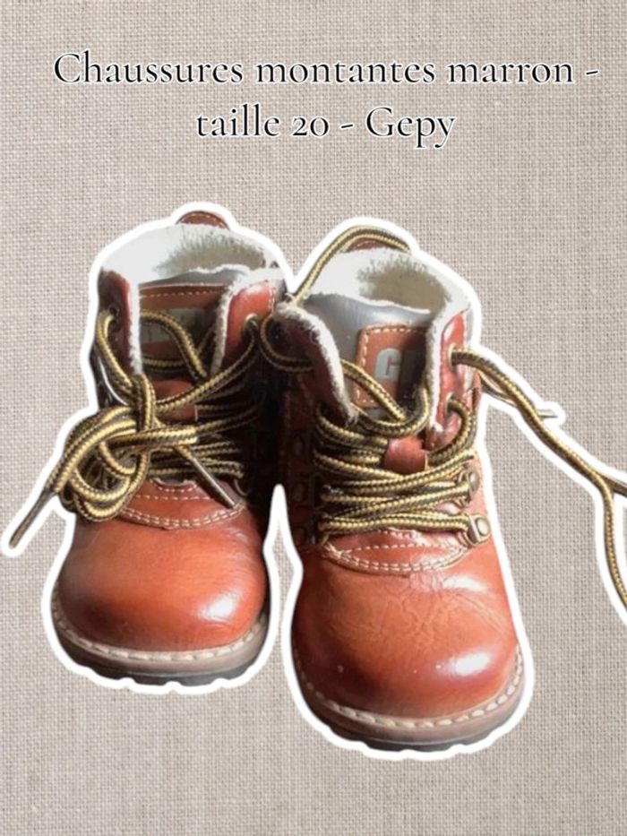 Chaussures montantes marron - taille 20 - Gepy - photo numéro 2