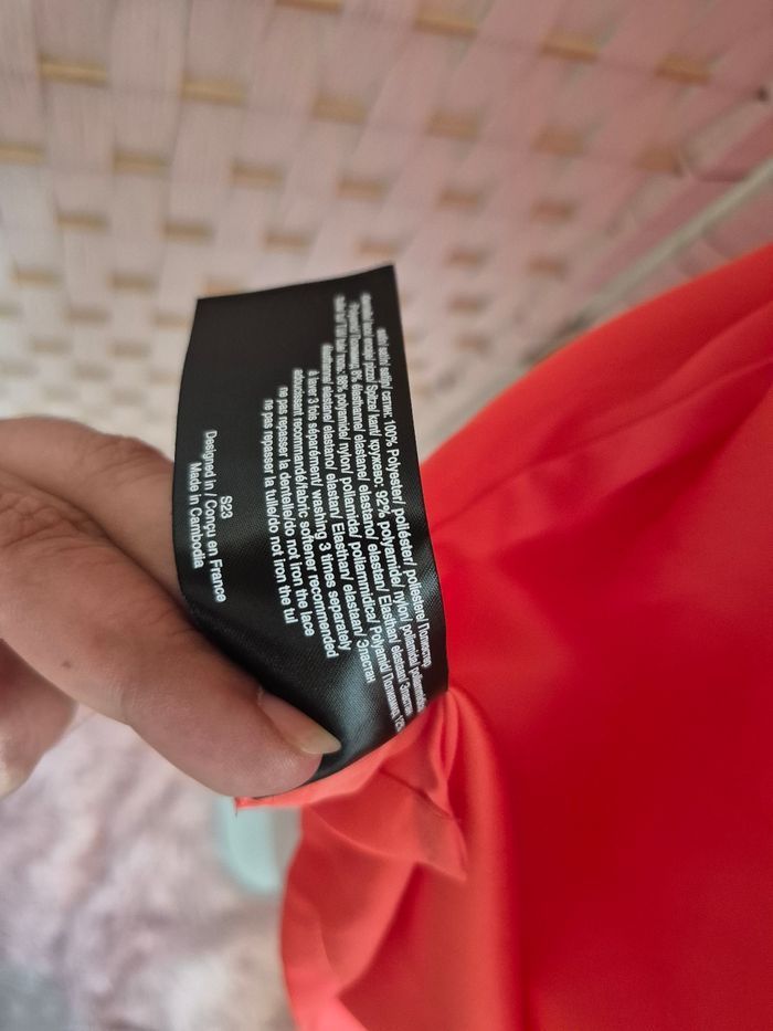 💕Joli Top saumon Darjeeling - Encolure dentelle & liens - femme T42 💕 - photo numéro 8