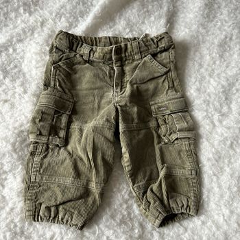 Pantalon baggy velour kaki 12 mois
