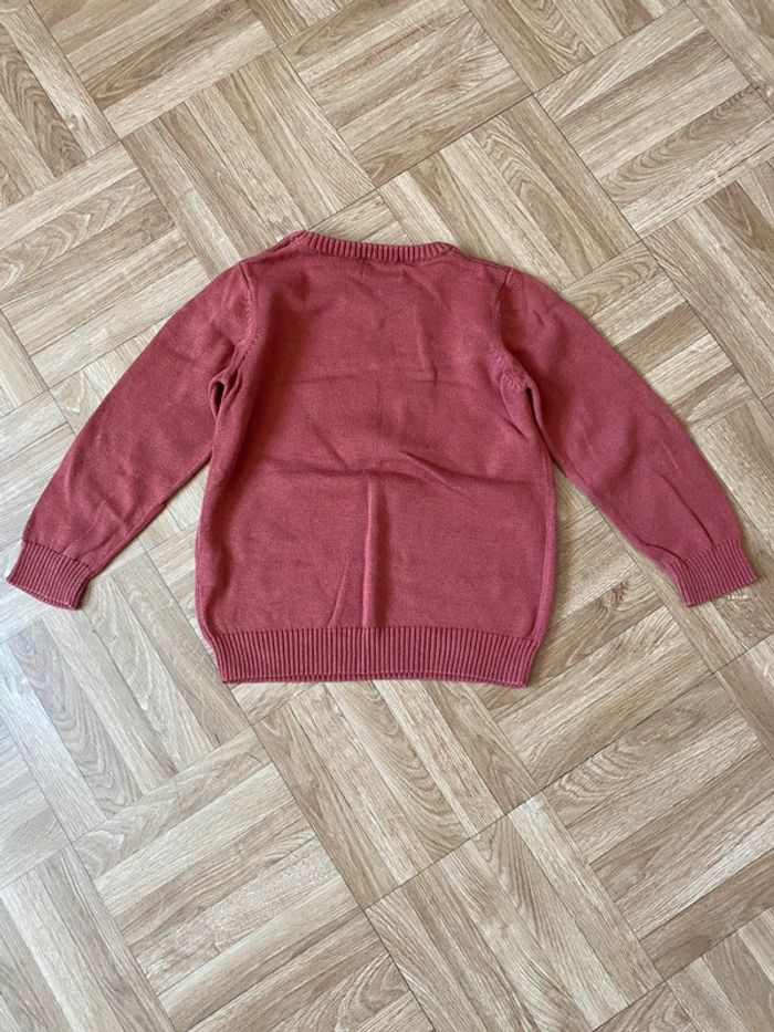 Pull col en V rouge taille 24 mois In Extenso - photo numéro 3