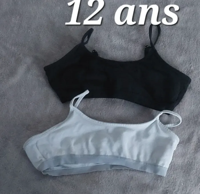 Brassière fille 12 ans noir et blanc la halle