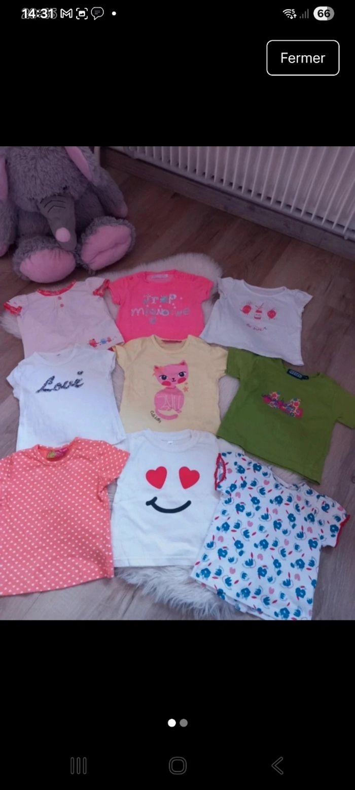 Lots de 9 tee-shirt 6mois plusieurs marques