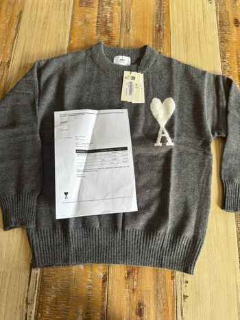 Pull Ami Paris gris S neuf