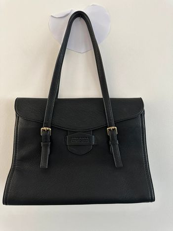 Sac à main noir en cuir véritable Georges Rech