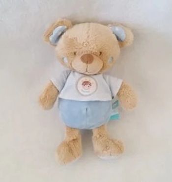 Doudou Ours bleu beige rocket boy TEX