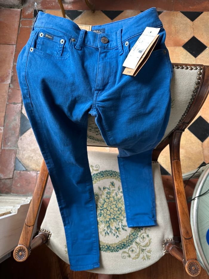 NEUF Pantalon Jean bleu foncé Polo Ralph Lauren The Tompkins Skinny 25 34-36 S Denim - photo numéro 6
