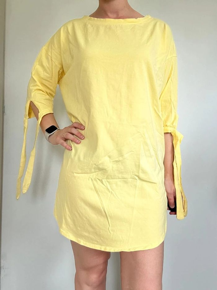 Robe tee-shirt jaune – Taille 38 – Très bon état - photo numéro 6
