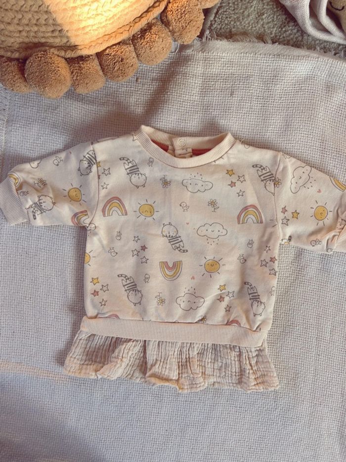 robe sweat-shirt motif et gaz de coton neuf