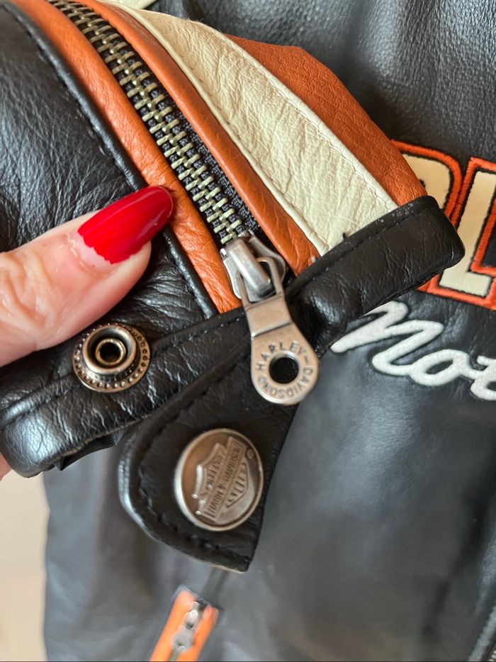 Veste moto Harley Davidson femme noir/camel – T.XL – cuir TBE 🏍️ - photo numéro 6