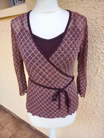 Blouse forme cache-coeur 38