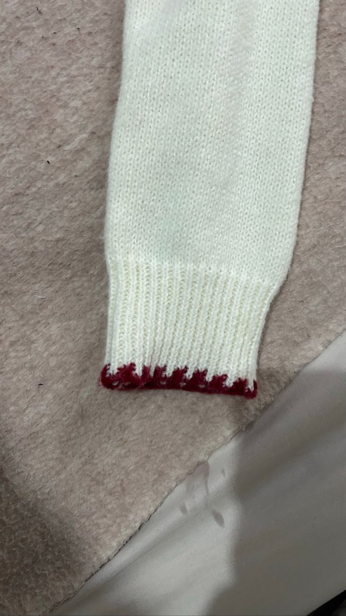 pull d’hiver blanc et rouge - photo numéro 5