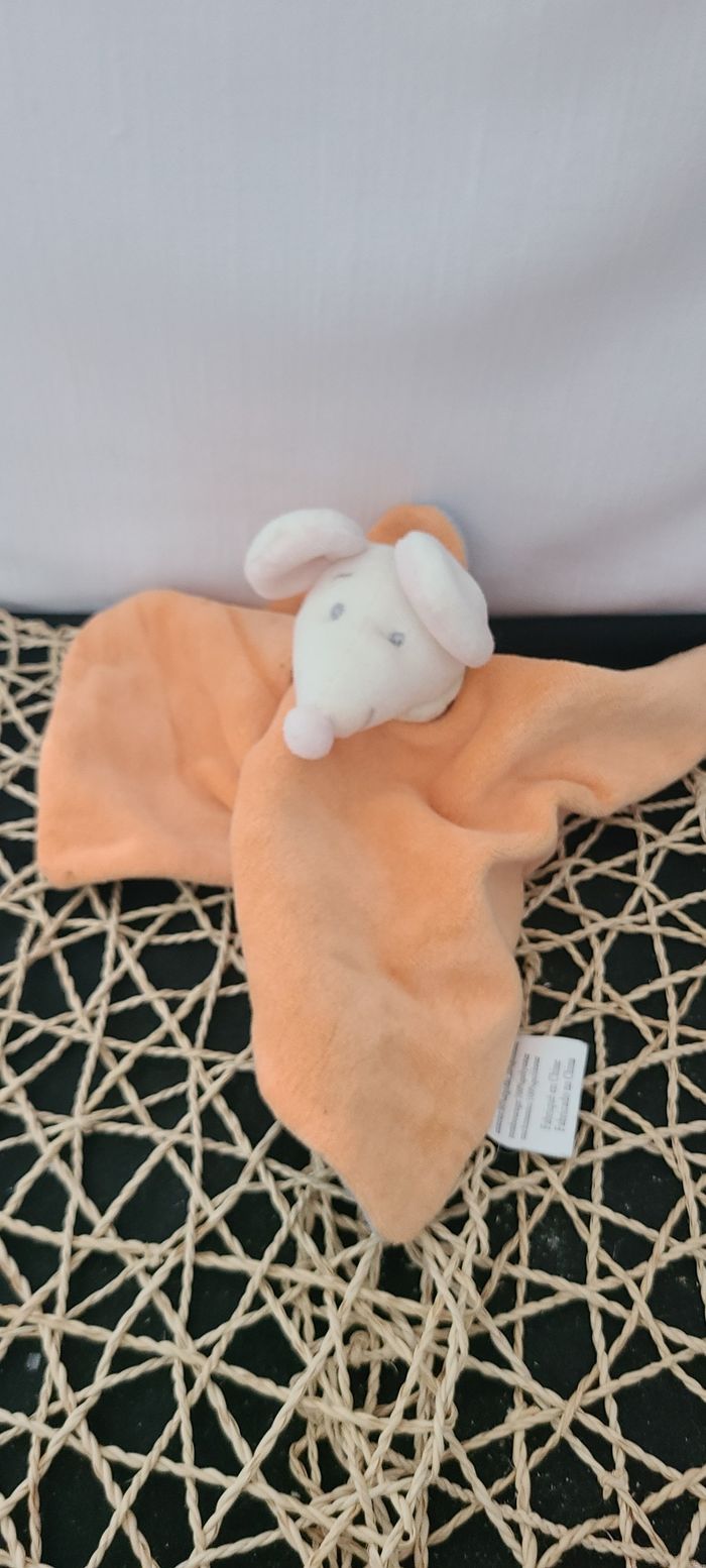 Doudou plat souris orange bleu KING BEAR - photo numéro 2