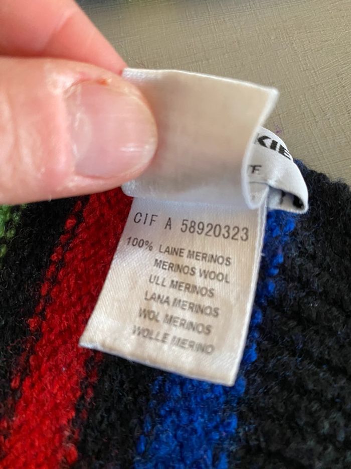 Écharpe enfant Sonia Rykiel noire à rayures colorées - photo numéro 5