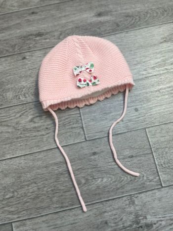 Bonnet rose avec Noeuds Sergent Major Neuf 6 mois