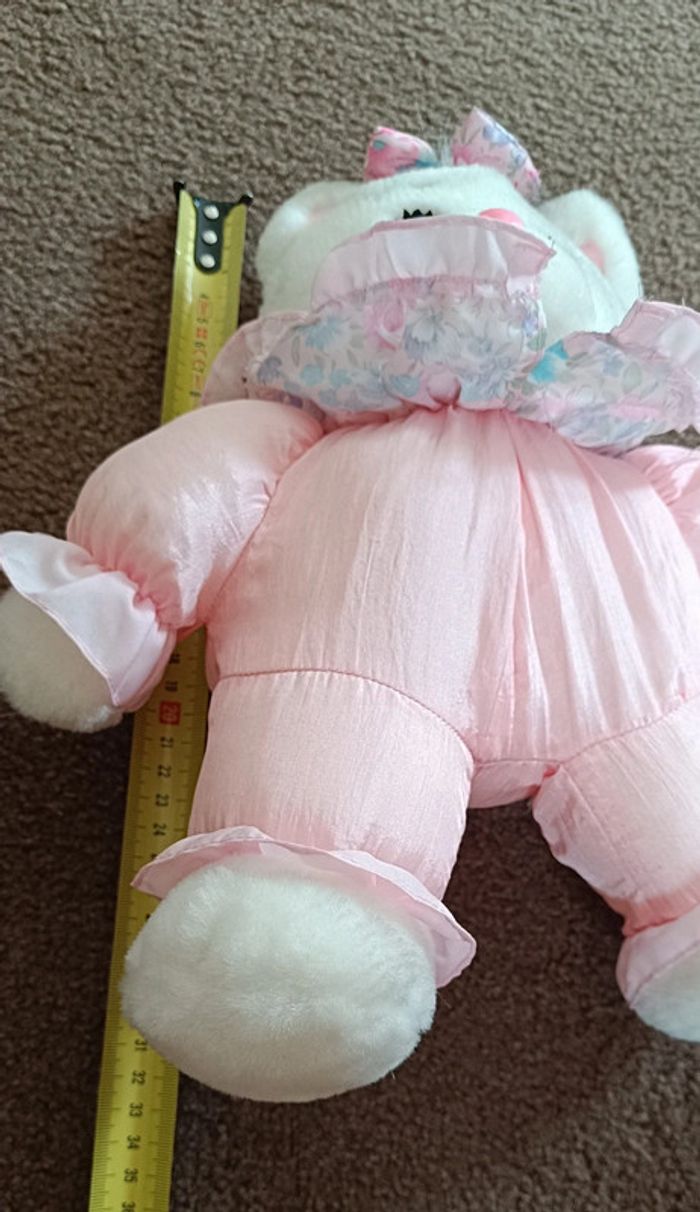 Vintage 90' Superbe peluche Ours rose - photo numéro 5