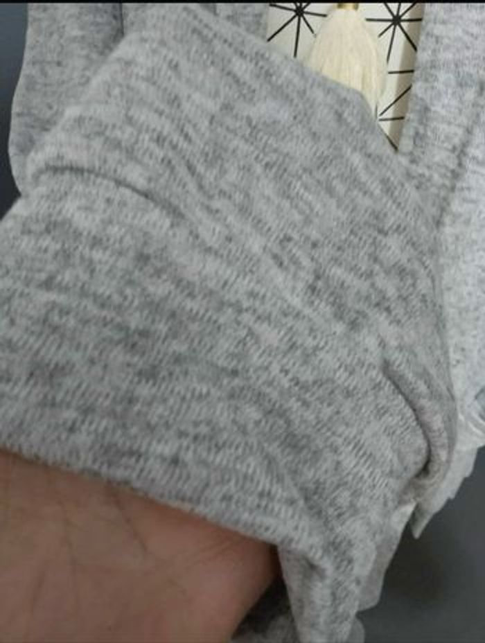 Manteau Cardigan Grande Taille 56 – Gris Décontracté à Poches, Ouvert Devant - photo numéro 3