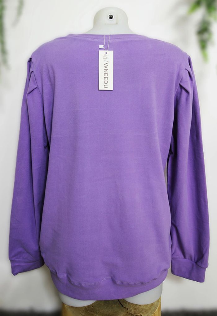 Sweat fin mi saison XXL violet pour femme - photo numéro 3