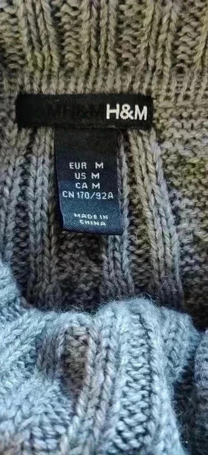 Poncho gris à col roulé H&M M - photo numéro 3