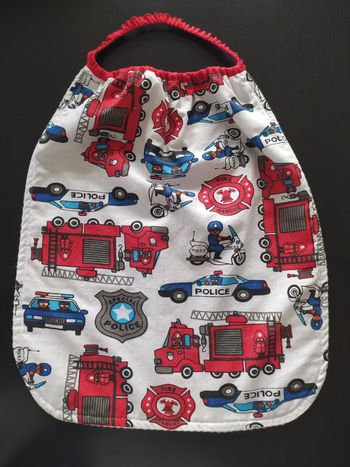 Grande serviette de table police / pompiers école maternelle