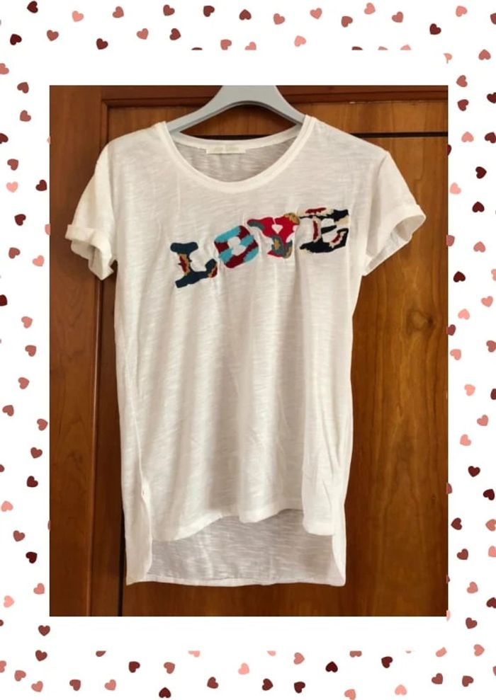 T-shirt love blanc 38/40