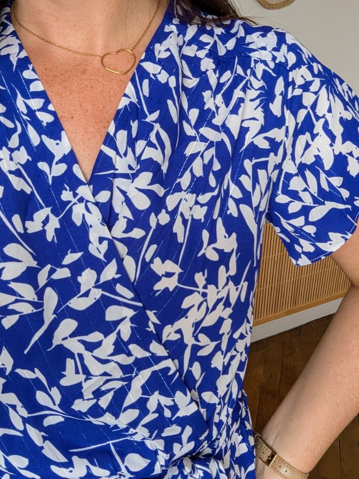 Robe longue Santorin bleu/blanc Taille S/M - photo numéro 4