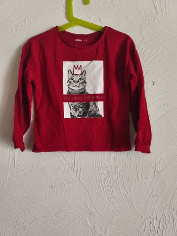 T-shirt rouge chat