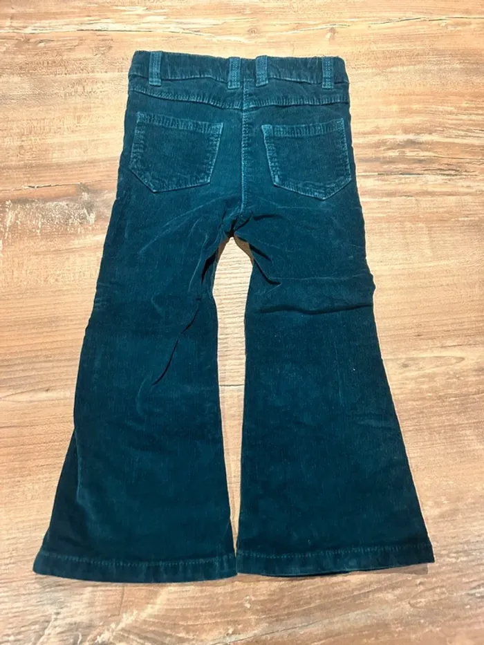 Pantalons velours vert canard tape à l’œil 2-3 ans - photo numéro 3