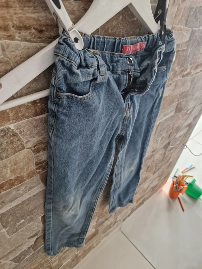 1 pantalon jean bleu taille 6 ans marque tissaia basics - photo numéro 3