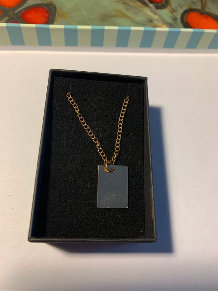 Médaille à graver + chaîne - photo numéro 3