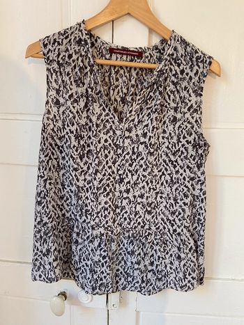 Blouse sans manches en soie imprimée serpent Comptoir des Cotonniers taille 40