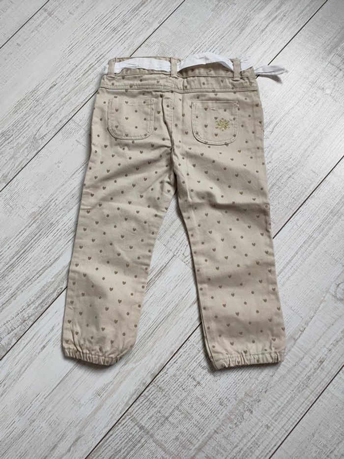Pantalon beige pois et coeur - photo numéro 2