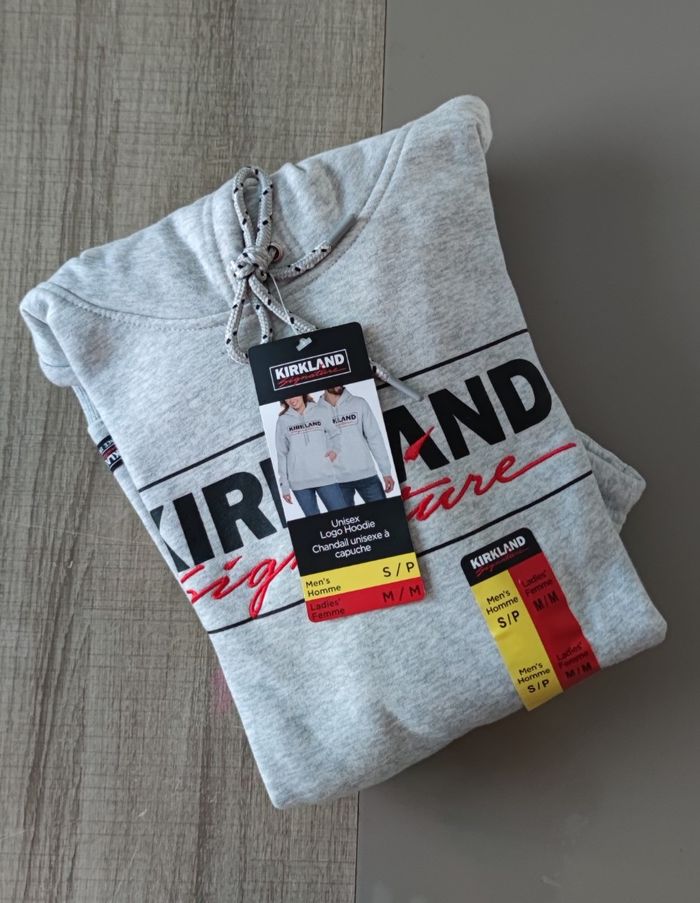 Sweat à capuche gris Kirkland S/M neuf avec étiquette mixte - photo numéro 9
