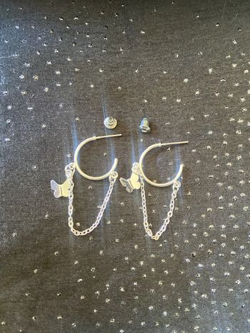 boucles d'oreilles papillon argentées