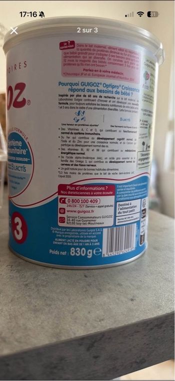 Lait gigoz 3 eme âge 